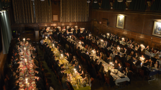 A candle lit Formal Hall