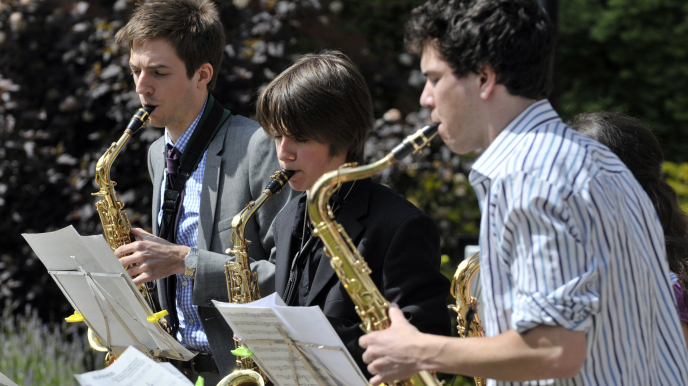 Students performing at an event at Homerton