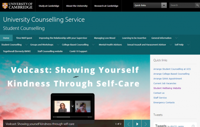 University counselling service
